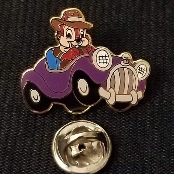 Disney Pin Chip n Dale Rescue Ranger Purple Car Vintage 80's Cartoon VTG - Picture 4 of 10
